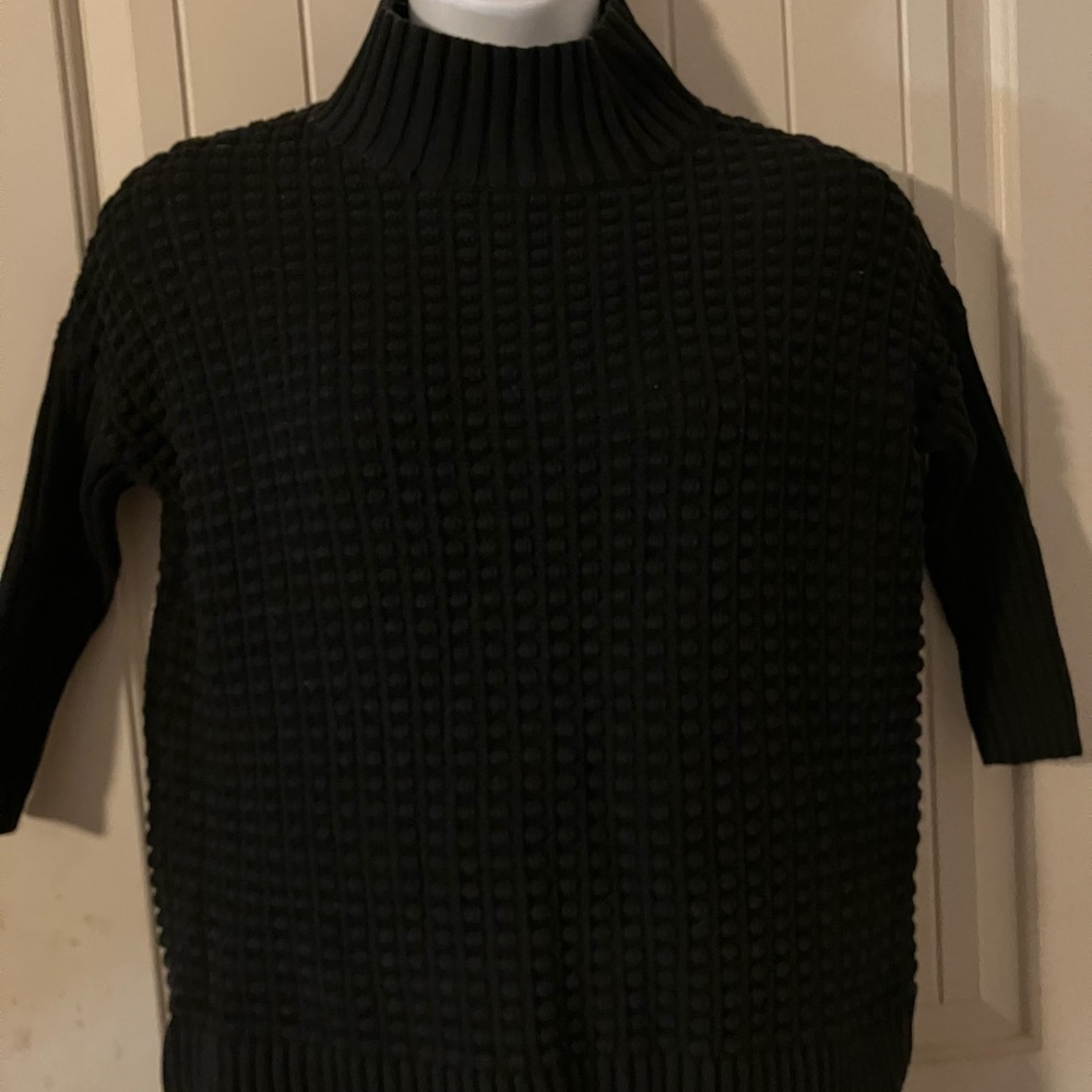 French connection black Mozart popcorn high neck sweater
